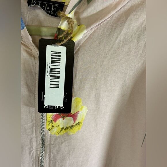 NWT Eternelle Italy Pale Pink Lightweight Hooded Floral Lagenlook Jacket L - Picture 5 of 11